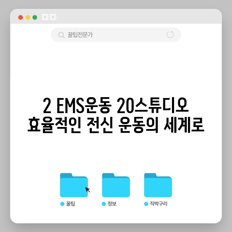 2. EMS운동 20스튜디오: 효율적인 전신 운동의 세계로