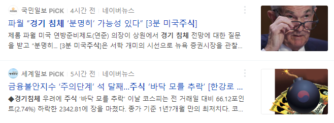 경기 침체 주식 뉴스 기사