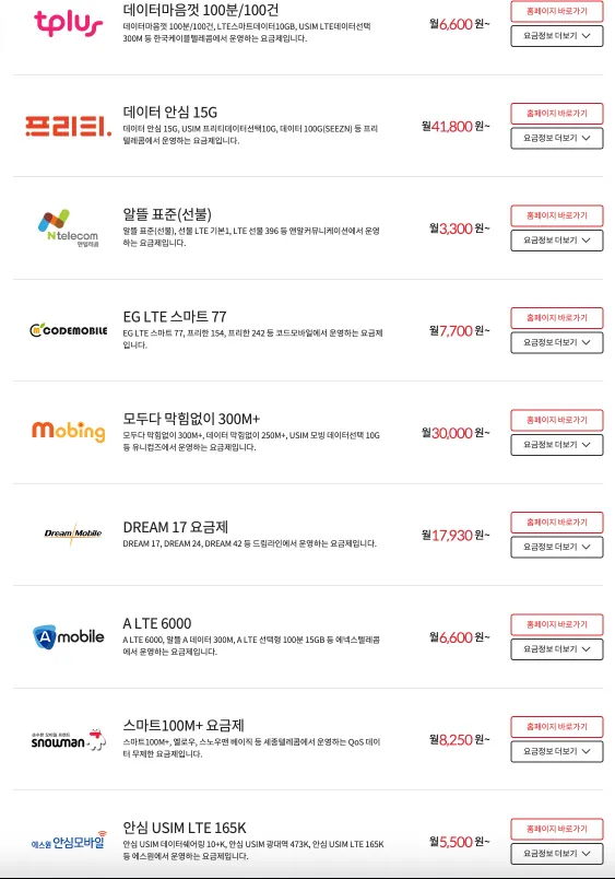 KT 알뜰폰 요금제 추천