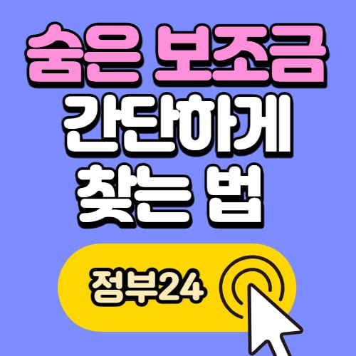  정부24 보조금24 숨은정부지원금찾기 (한번에 조회)