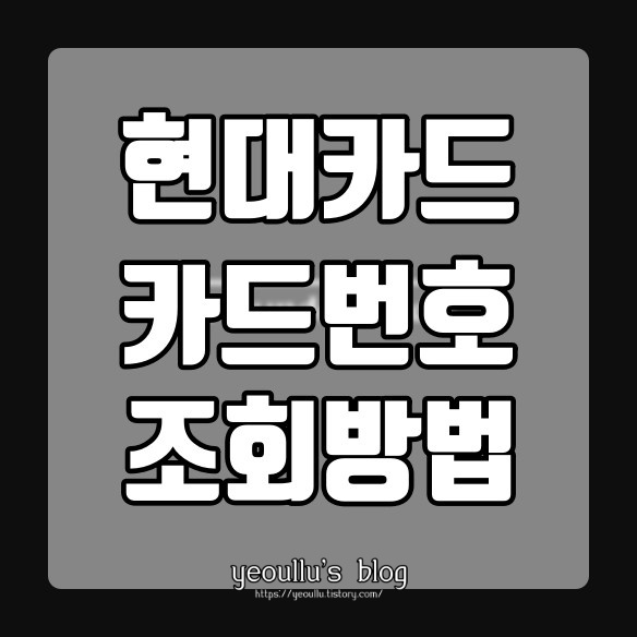  현대카드 카드 번호 조회 방법 (feat. 현대카드 앱)