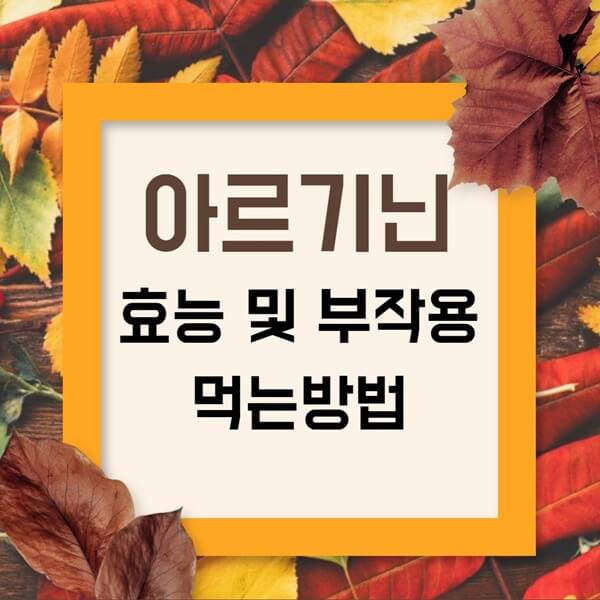  아르기닌 효능과 부작용 먹는방법