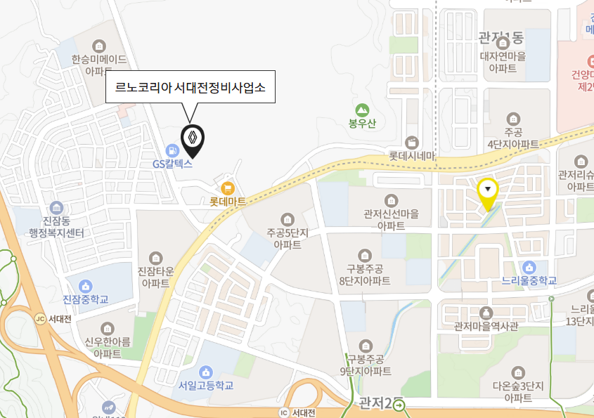 르노코리아 서대전정비사업소 지도사진