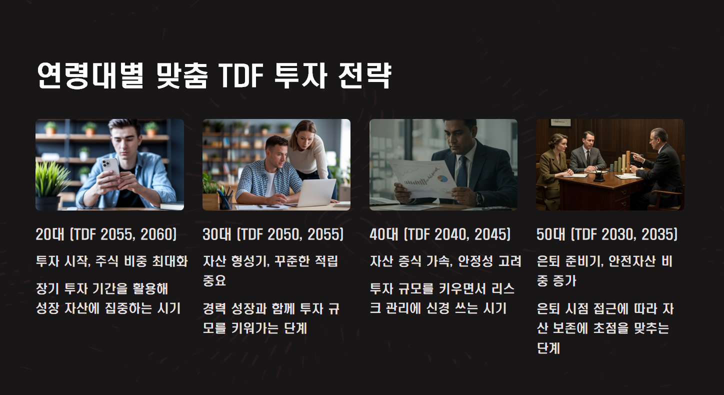연령대별 TDF 투자전략 설명