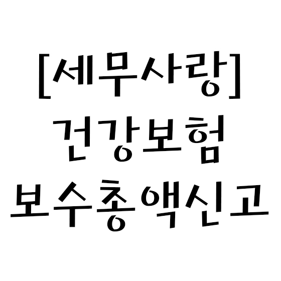  [세무사랑] 건강보험 보수총액신고 - 개인사업자