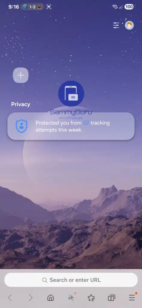 One UI 8 삼성인터넷 메뉴 UI