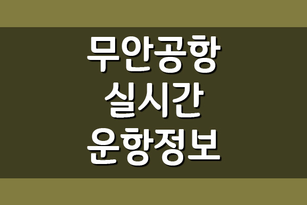  무안공항 실시간 운항정보 바로가기