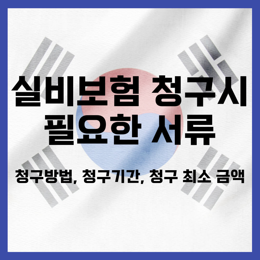 실비보험 청구시 필요한 서류 (청구방법&#44; 청구기간&#44; 청구 최소 금액)