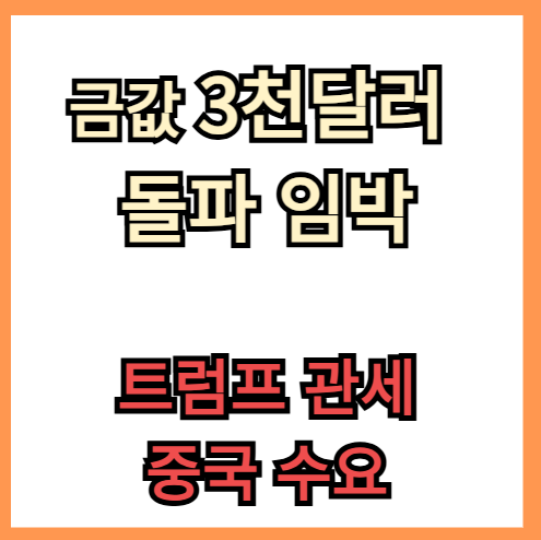 트럼프 관세·중국 수요 기대에 금값 3천 달러 돌파 임박