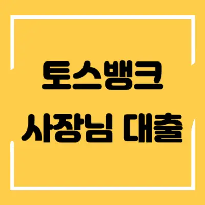 토스뱅크 사장님 대출 섬네일