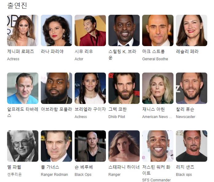 아틀라스 등장인물 출연진