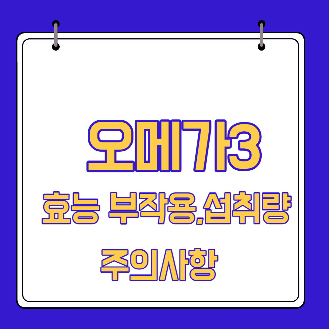  오메가3 효능 부작용,섭취량 주의사항