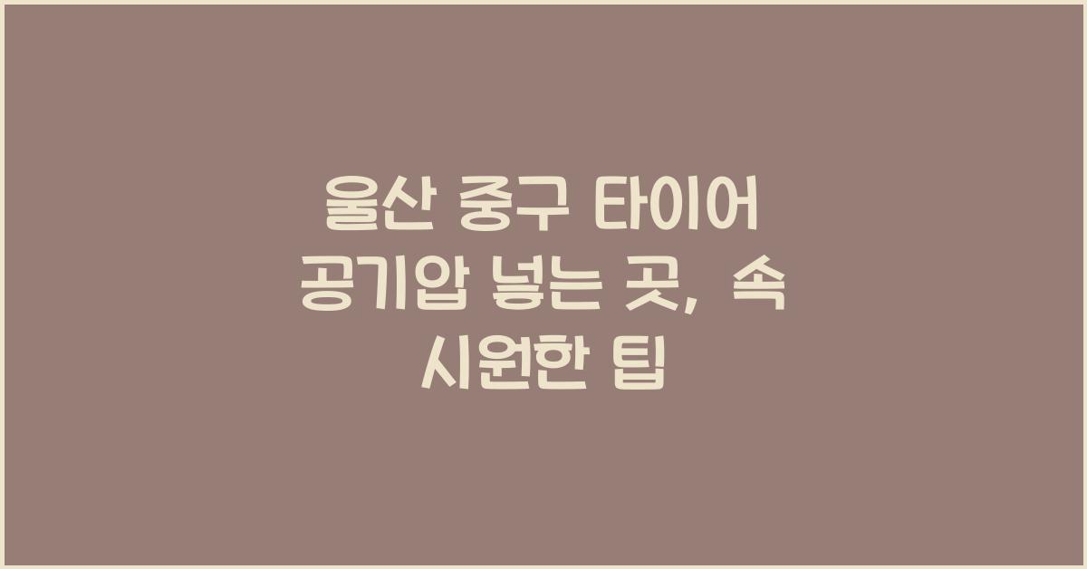 울산 중구 타이어 공기압 넣는 곳