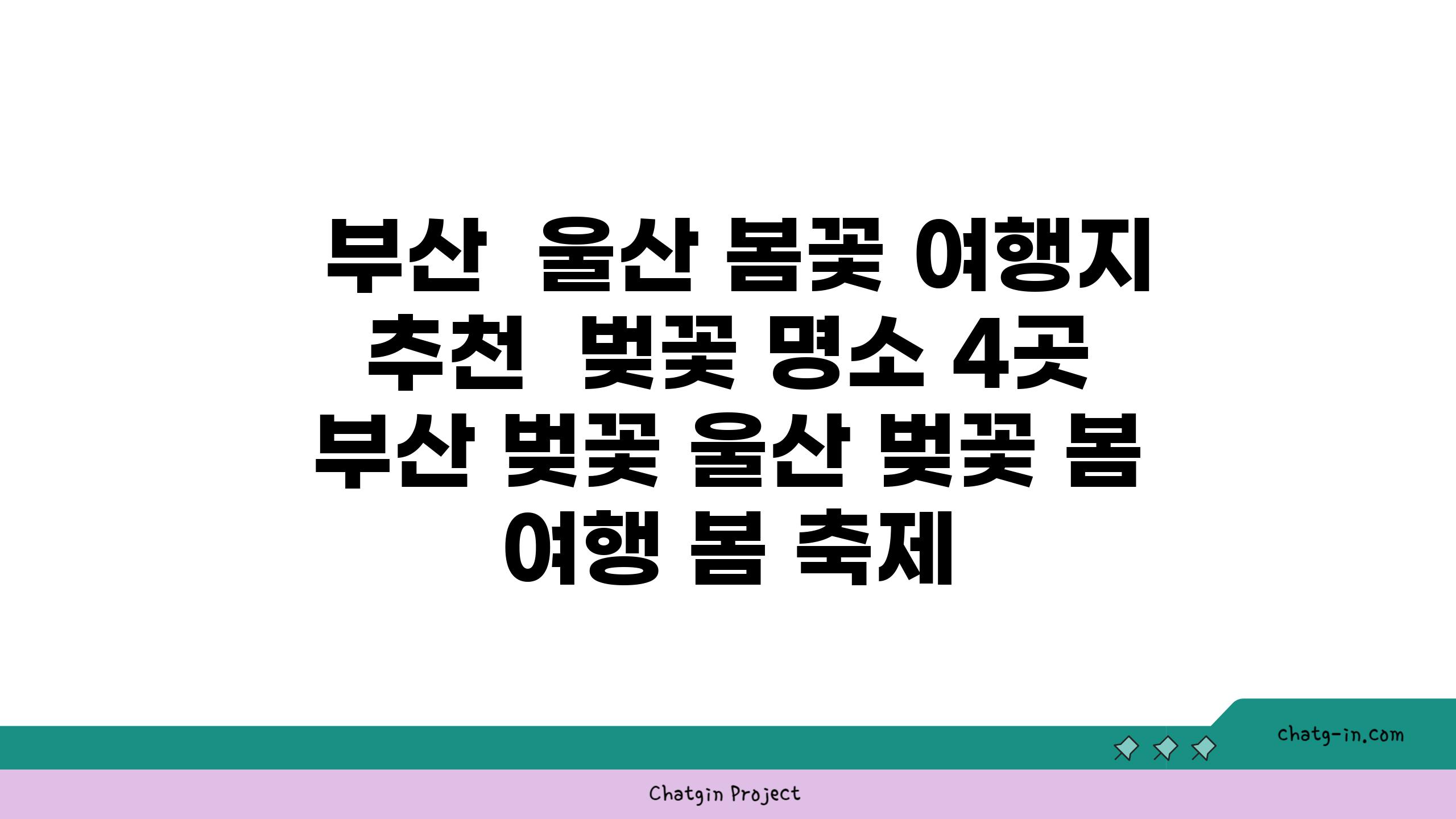  부산  울산 봄꽃 여행지 추천  벚꽃 명소 4곳  부산 벚꽃 울산 벚꽃 봄 여행 봄 축제