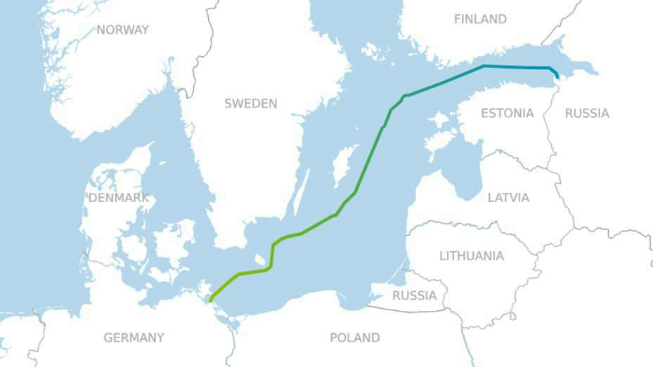 러시아와 독일 잇는 가스관 노드 스트림2 노선도 