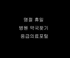 명절 휴일 병원 약국찾기 응급의료포털
