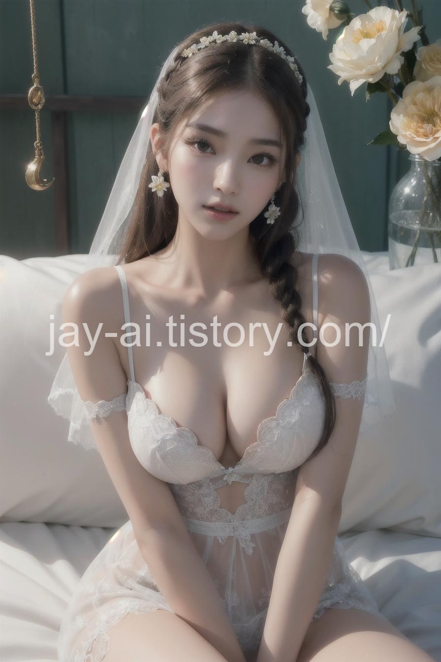  [AI lookbook] 화이트 드레스 언더웨어 여자친구 / White Dress Underwear Girlfriend / 白ドレス 下着 ガールフレンド