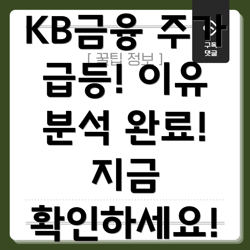 KB금융 주가 급등