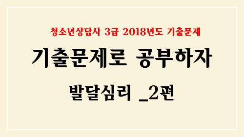 청소년상담사3급 기출문제 2018년