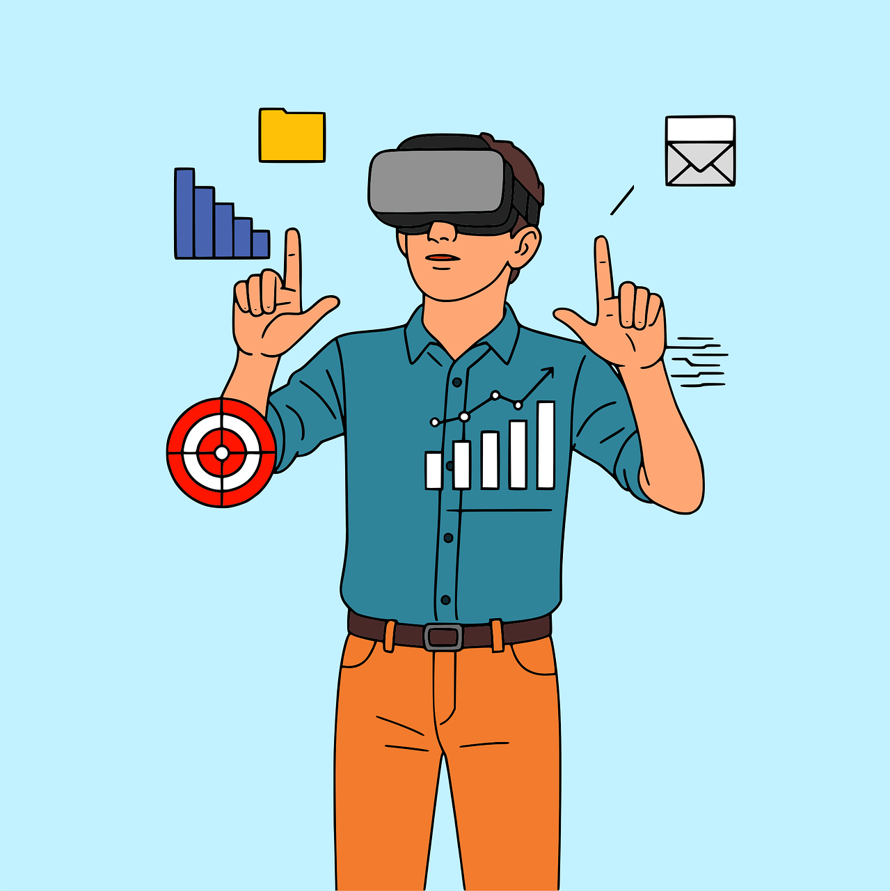 VR 이용 중인 남자 사진