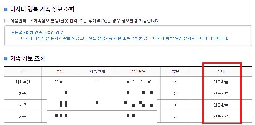 코레일 다자녀 할인 신청방법(두 자녀 이상)