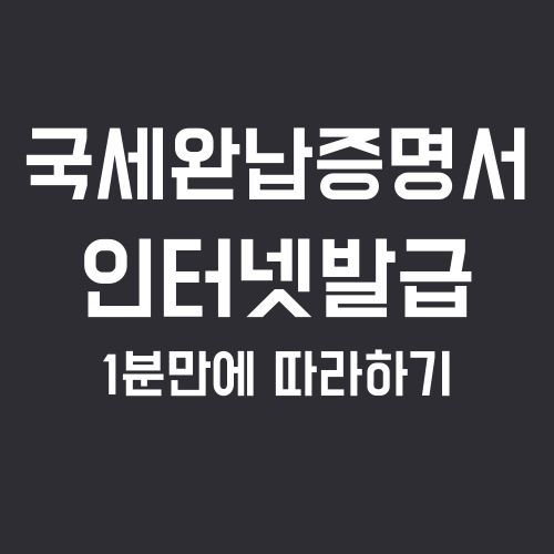 국세완납증명서 인터넷발급