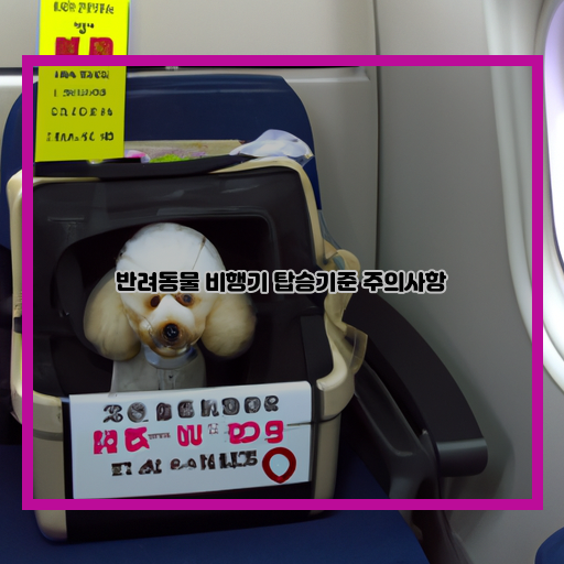 반려동물과 함께 하는 비행, 탑승 시 유의해야 할 사항들