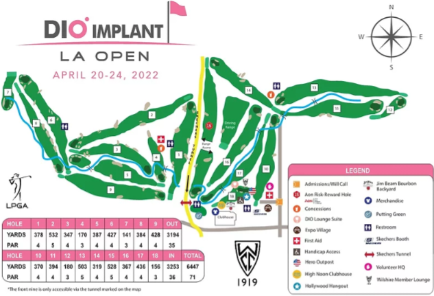 DIO IMPLANT LA OPEN 코스 맵