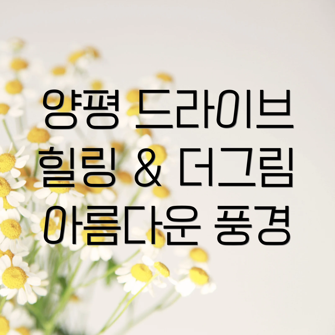 양평 드라이브 코스