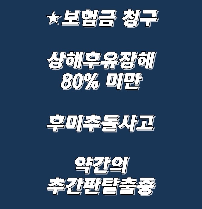  (보험금 청구) 상해후유장해 - 후미추돌사고 '약간의 추간판탈출증'
