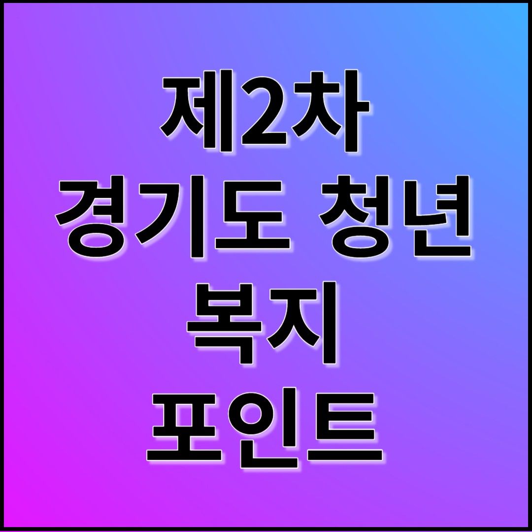 경기도 청년 복지포인트