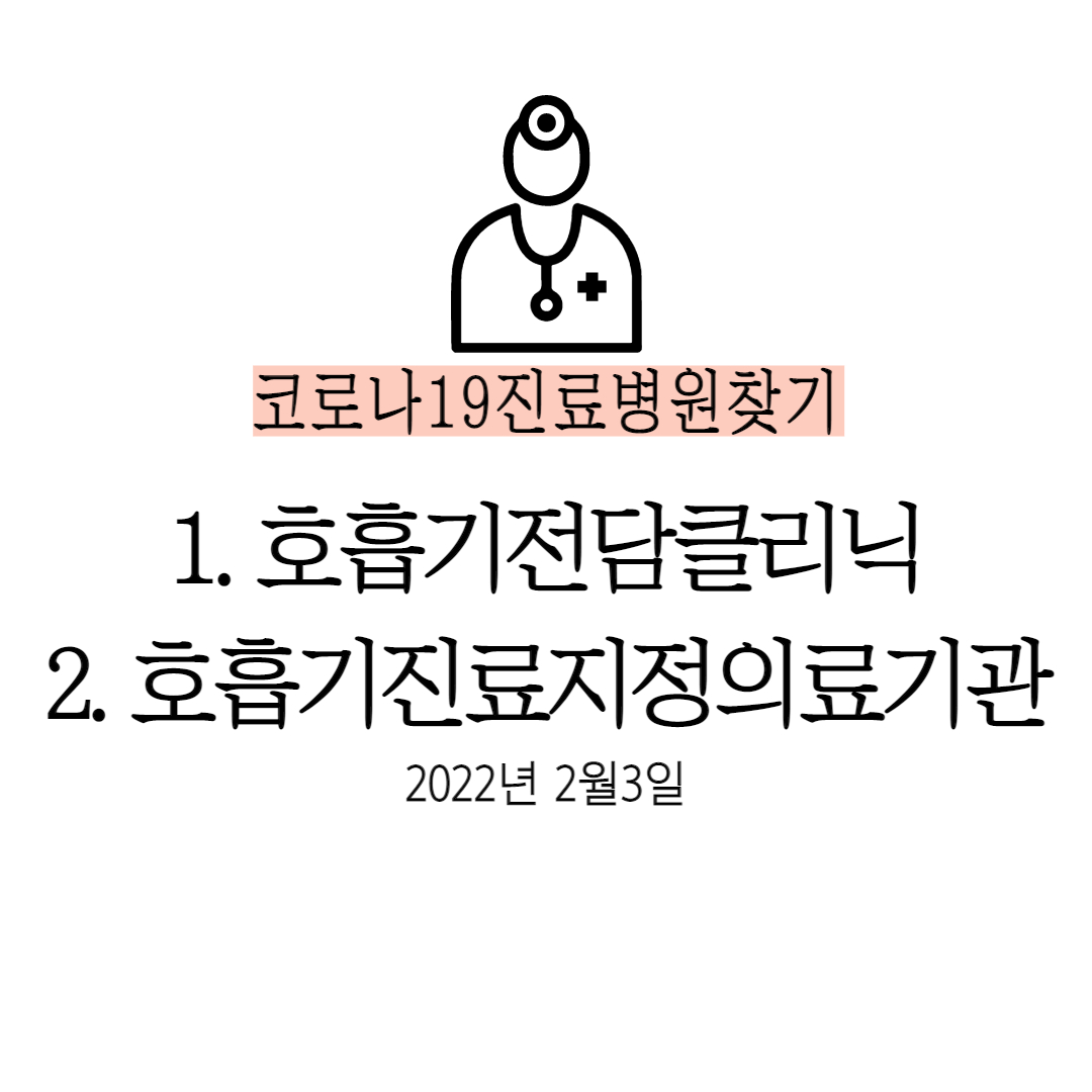  호흡기전담클리닉&코로나19진료병의원 찾는법