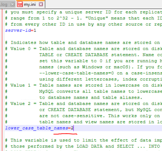 [MYSQL] 윈도우 MYSQL lower_case_table_names=2 설정하기