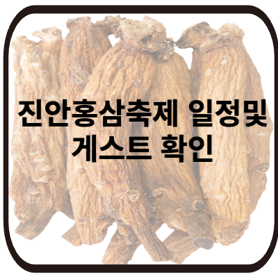 진안홍삼축제 일정 및 게스트 확인