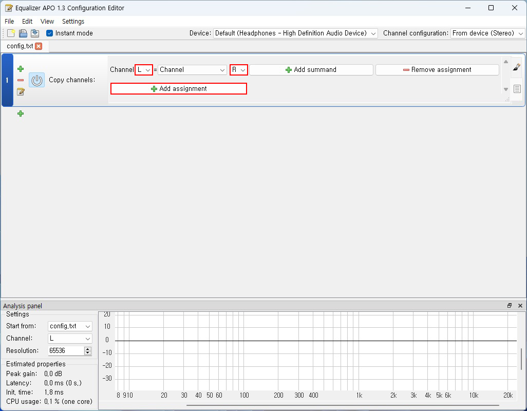 Equalizer APO 1.3 Configuration Editor