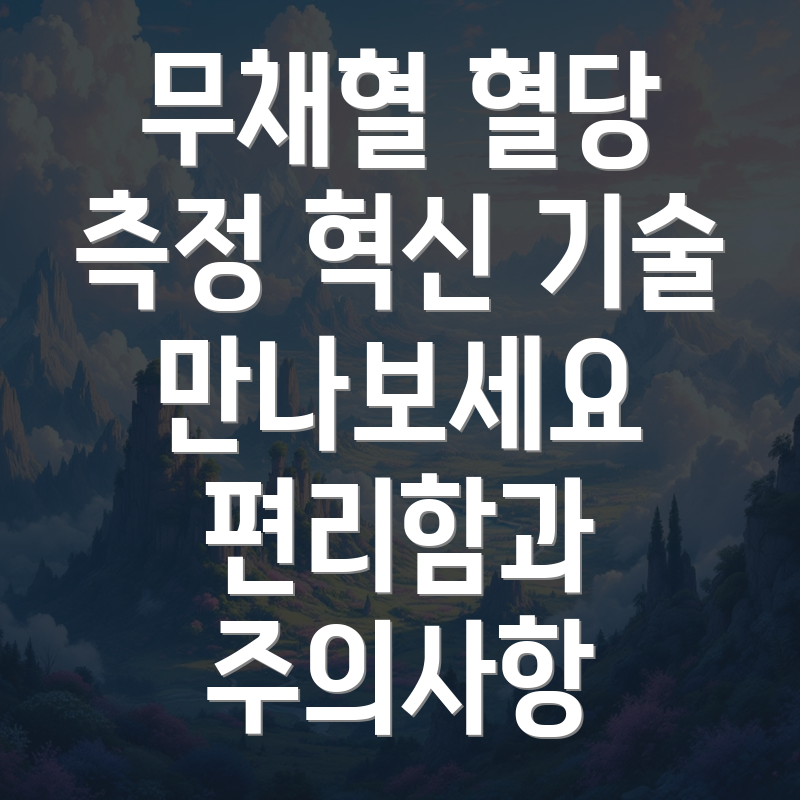 무채혈혈당측정기