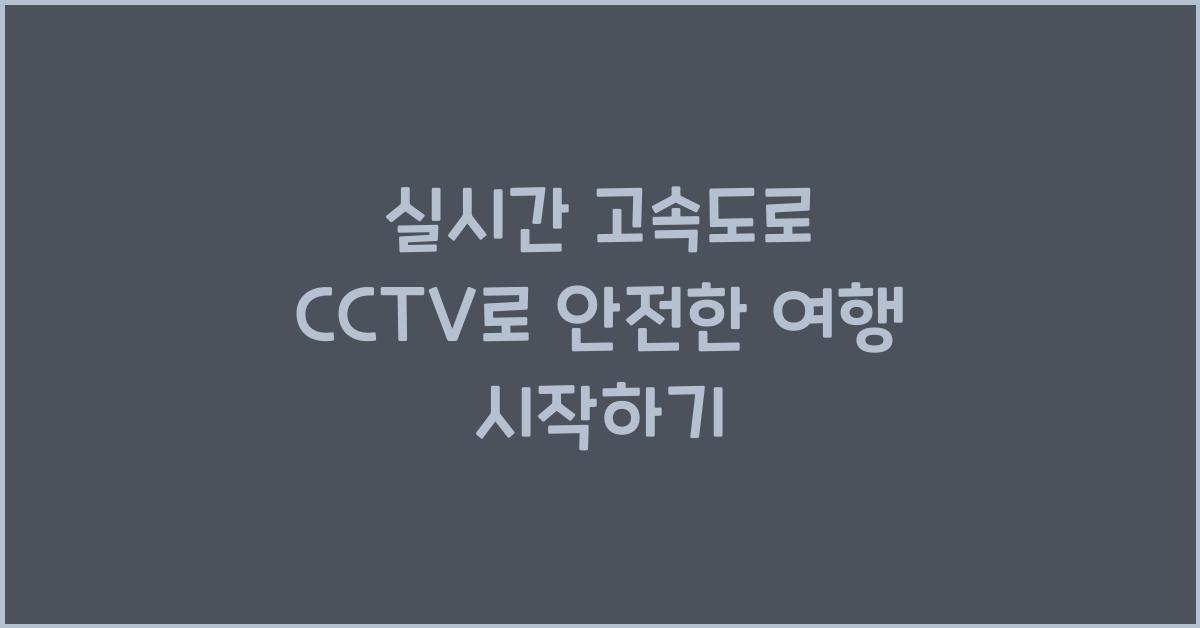 실시간 고속도로 cctv