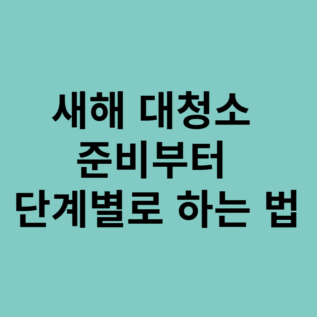 새해 대청소 준비부터 단계별로 하는 법