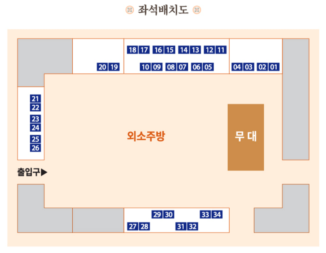 외소주방 좌석배치도