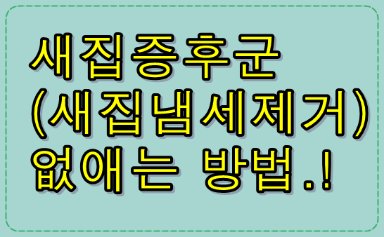  새집증후군(새집냄세제거) 제거방법!