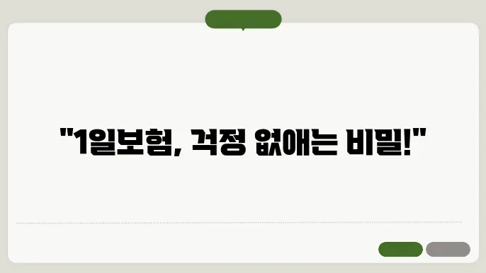 현대해상 1일보험, 장점과 혜택 비교하기