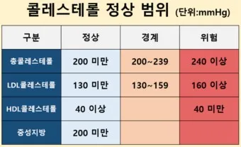 총콜레스테롤 이란 정상수치 낮추는법_2