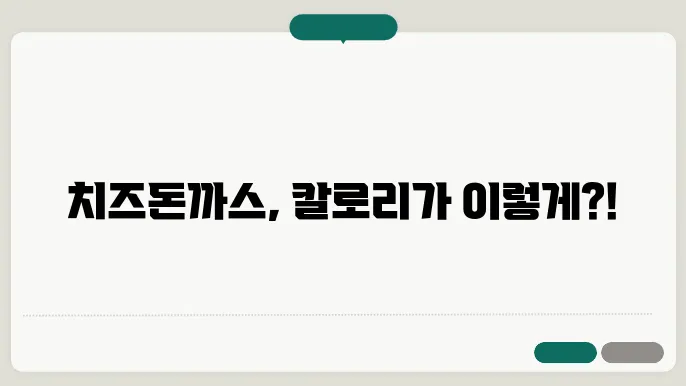 치즈돈까스 칼로리