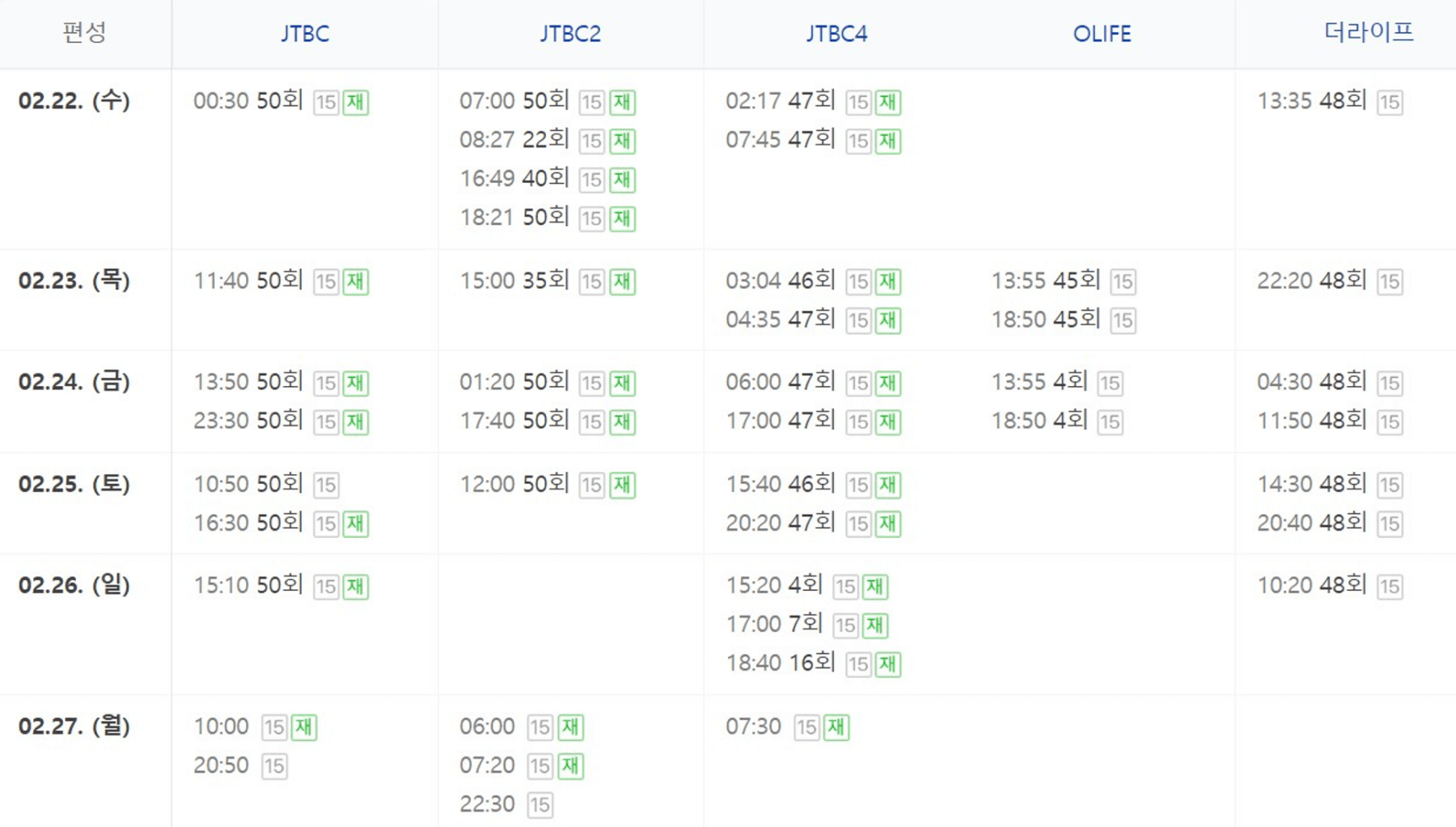 톡파원 25시 재방송 시간표