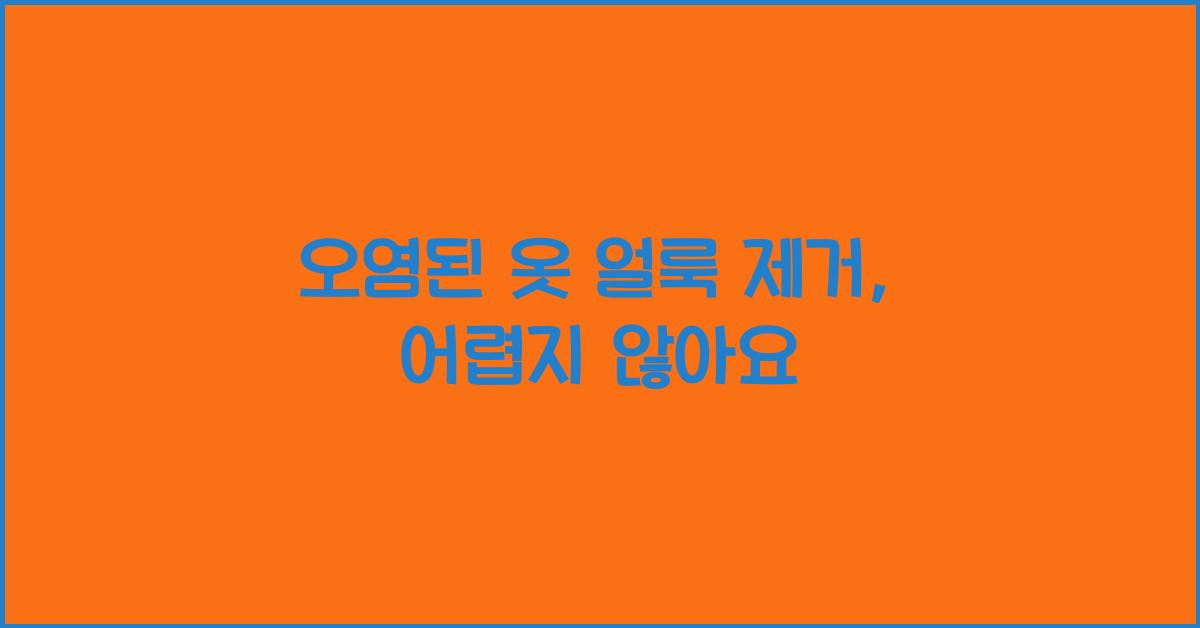 오염된 옷 얼룩 제거