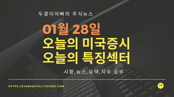  20년 01월 28일 미국증시,특징섹터