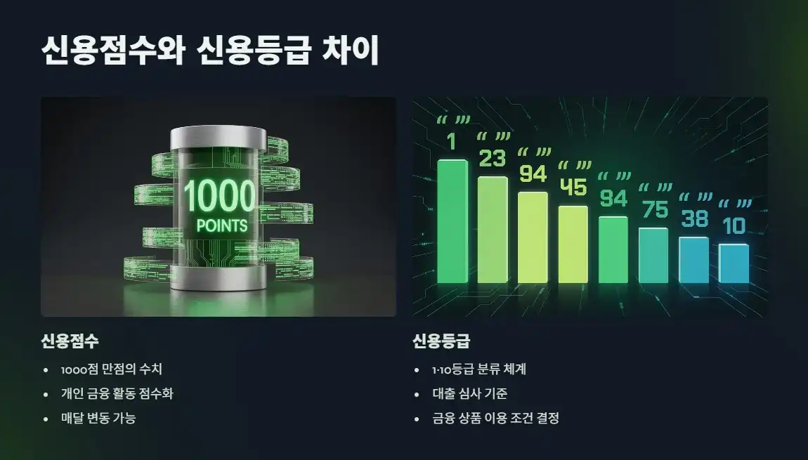 신용점수와 신용등급 차이