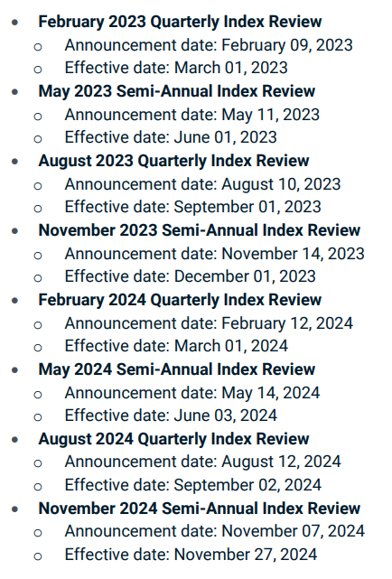  2023년 MSCI 지수 편입일, 발표일 - msci rebalance dates 2023