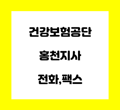  건강보험공단 홍천 지사 전화번호