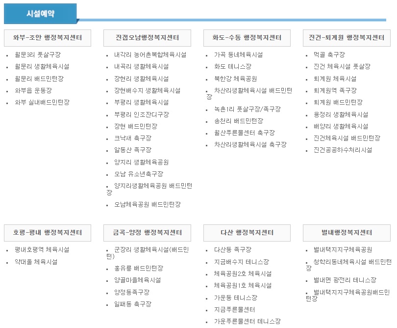 배드민턴장 등 시설 이용방법 알고 계시나요? 남양주 체육시설 : 축구장, 풋살장, 1